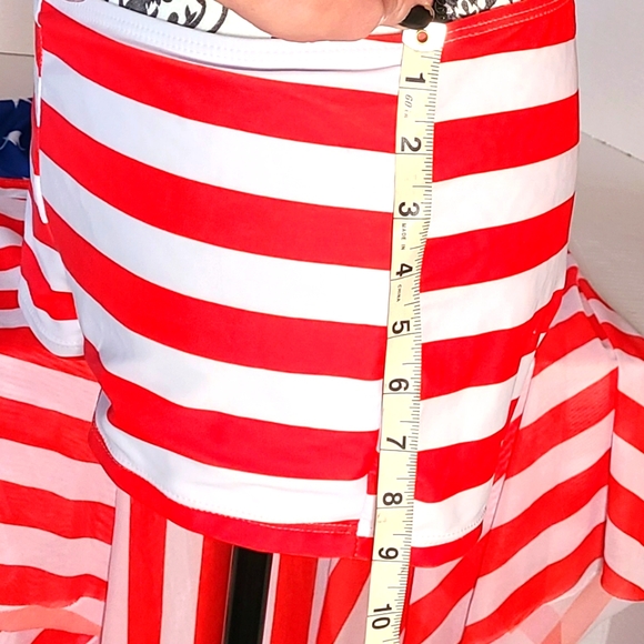 American Flag Halter Swim Tankini with Shorts Swimsuit size 12 / XL - Picture 5 of 8